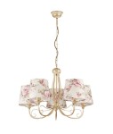 Żyrandol z abażurami w kwiaty Sari do sypialni  R21284