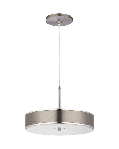 Nowoczesna srebrna lampa o prostej i eleganckiej formie.