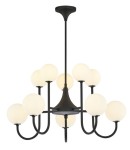 Żyrandol czarny Silin z białymi kulami R21948