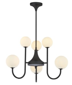 Żyrandol czarny Silin z kulami R21947