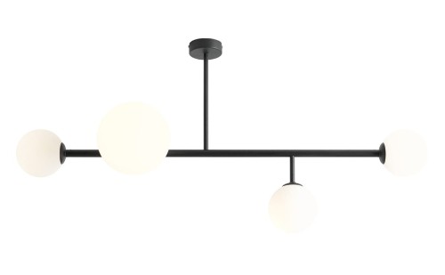 Lampa na sufit z białymi kulami.