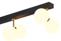 Lampa przy sufitowa z 6 kloszami w kształcie kulek.