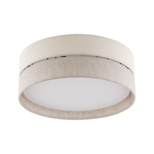 Plafon przysufitowy w kolorze naturalnym beżowo-szarym.