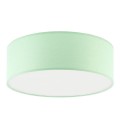 Plafon na sufit w kolorze miętowym o średnicy 38 cm.