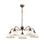 Żyrandol w kolorze patyny ze szkłem Ksara R21177