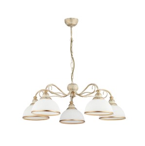 Żyrandol w kolorze antycznym ze szkłem Ksara R21172