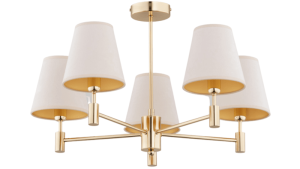 Żyrandol z abażurami złoty Astryk 428645