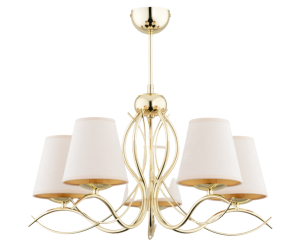 Żyrandol złoty z abażurami  Heli 428655