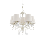 Żyrandol biały z abażurami  wyjątkowo ozdobny Luki 421065