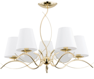 Żyrandol złoty z abażurami  Monia  427615