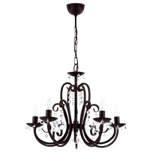 Żyrandol świecznikowy  czarny z kryształkami Niro 412695