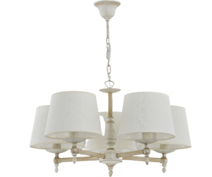 Żyrandol do salonu  biało kremowy Roksy 418535