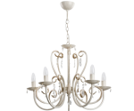 Żyrandol biały świecznikowy pięć ramion  Weire 418515