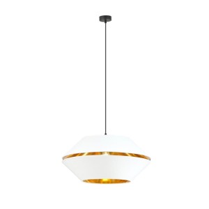 Lampa wisząca biało - złota z abażurem Pino 51182/1
