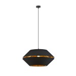 Lampa wisząca czarno - złota z abażurem Pino 51183/1 