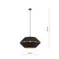Zwis pojedynczy - lampa z abażurem czarno - złotym.
