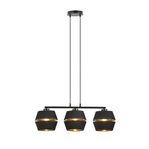 Lampa z abażurami czarno - złotymi Pino 51183/3 