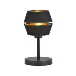 Lampka stołowa czarno - złota z abażurem Pino 51183/LN 