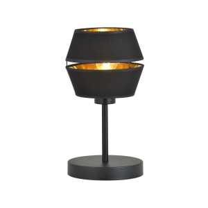 Lampka stołowa czarno - złota z abażurem Pino 51183/LN 