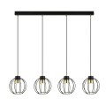 Wisząca lampa loftowa z 4 kloszami z drutu na żarówki ledowe GU10