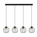 Wisząca lampa loftowa z 4 kloszami z drutu na żarówki ledowe GU10
