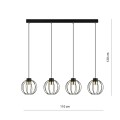 Wisząca lampa loftowa z 4 kloszami z drutu na żarówki ledowe GU10