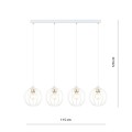 Lampa do pokoju dziecięcego na 4 żarówki w kolorze biało złotym.
