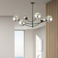 Lampa czarna z 6 kulkami szklanymi w kolorze grafitu.