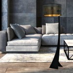 Lampa podłogowa czarna z dużym  abażurem  Estra 51156/LP