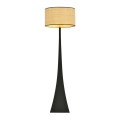 Lampa stojąca nowoczesna w kolorze czarnym z ratanowym abażurem.