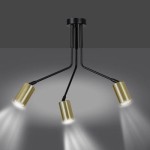 Lampa sufitowa czarna z 3 reflektorkami Veno 5655/3