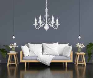 Żyrandol biały do małego salonu SANTA 397/F/A