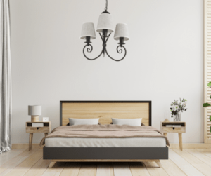 Żyrandol  z abażurkami w kolorze lnu KLIWIA 385S005