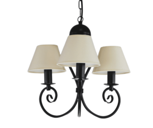 Żyrandol czarny z abażurkami ecru KLIWIA 385S102 