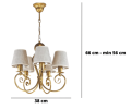 Złoty żyrandol z abażurkami eco.