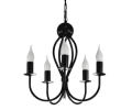 Żyrandol czarny świecznikowy na 5 żarówek.
