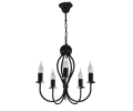Klasyczny żyrandol czarny na żarówki świecowe.