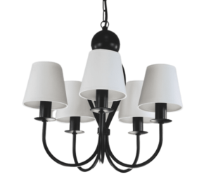 Żyrandol klasyczny z białymi abażurami SURMIA 719S001