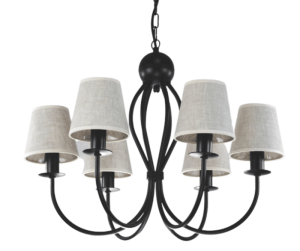 Żyrandol  z naturalnymi lnianymi abażurami SURMIA 662S005