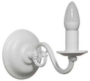 Kinkiet  biały klasyczny świecznikowy  ARES  L380B