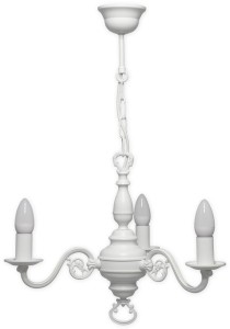 Żyrandol biały  klasyczny świecznikowy ARES  L383B