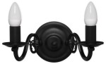 Kinkiet podwójny  czarny świecznikowy  ARES  L381C