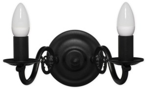 Kinkiet podwójny  czarny świecznikowy  ARES  L381C