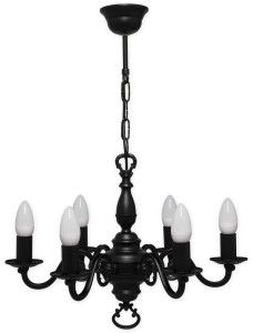 Żyrandol czarny klasyczny do salonu   ARES  L386C
