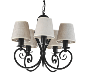 Żyrandol z kloszami z naturalnego lnu  KLIWIA 386S005  