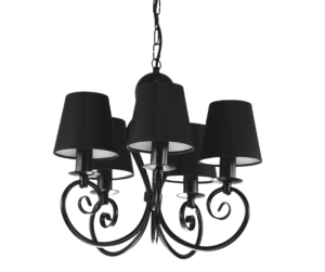 Żyrandol klasyczny czarny do pokoju KLIWIA 386S014