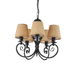 Żyrandol z abażurkami w kolorze naturalnym  KLIWIA 386S023 