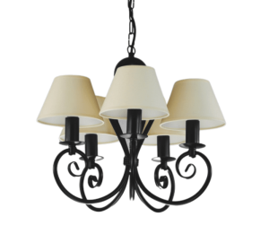 Klasyczna lampa wisząca z kremowymi abażurami KLIWIA 386S102  