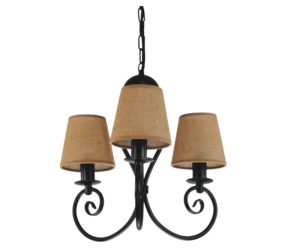 Klasyczna lampa z abażurami w kolorze naturalnym  KLIWIA 385S023