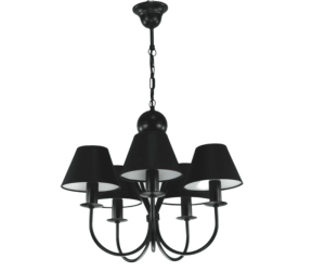 Żyrandol klasyczny czarny  z abażurami SURMIA 719S114 